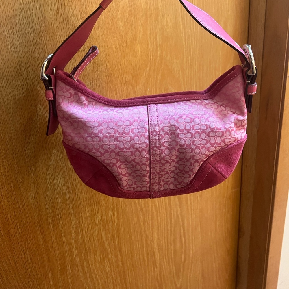 Coach Fuchsia and Beige Women's Bag